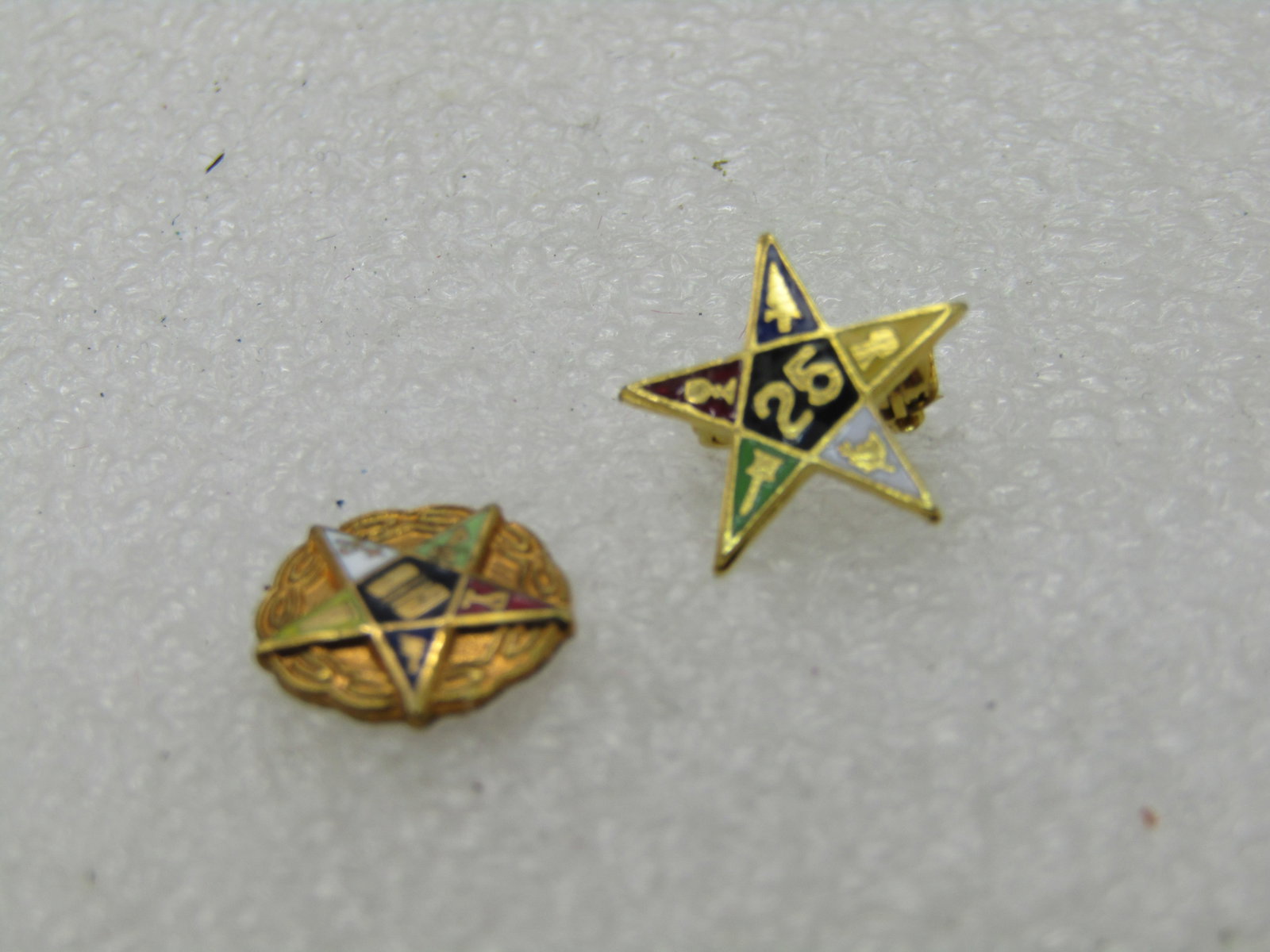 Vintage Masonic 25 Yr. Enameled Pin/Brooch with a Masonic Enameled Extra Piece - 2
