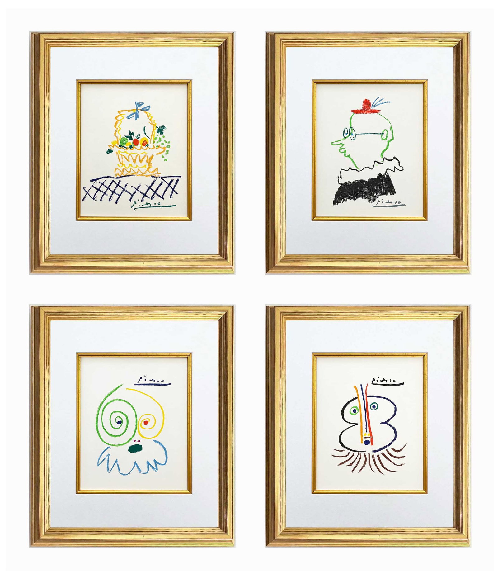 Picasso Lithograph Set of 4 Stories-33-63-91-129 framed (1 of 1)
