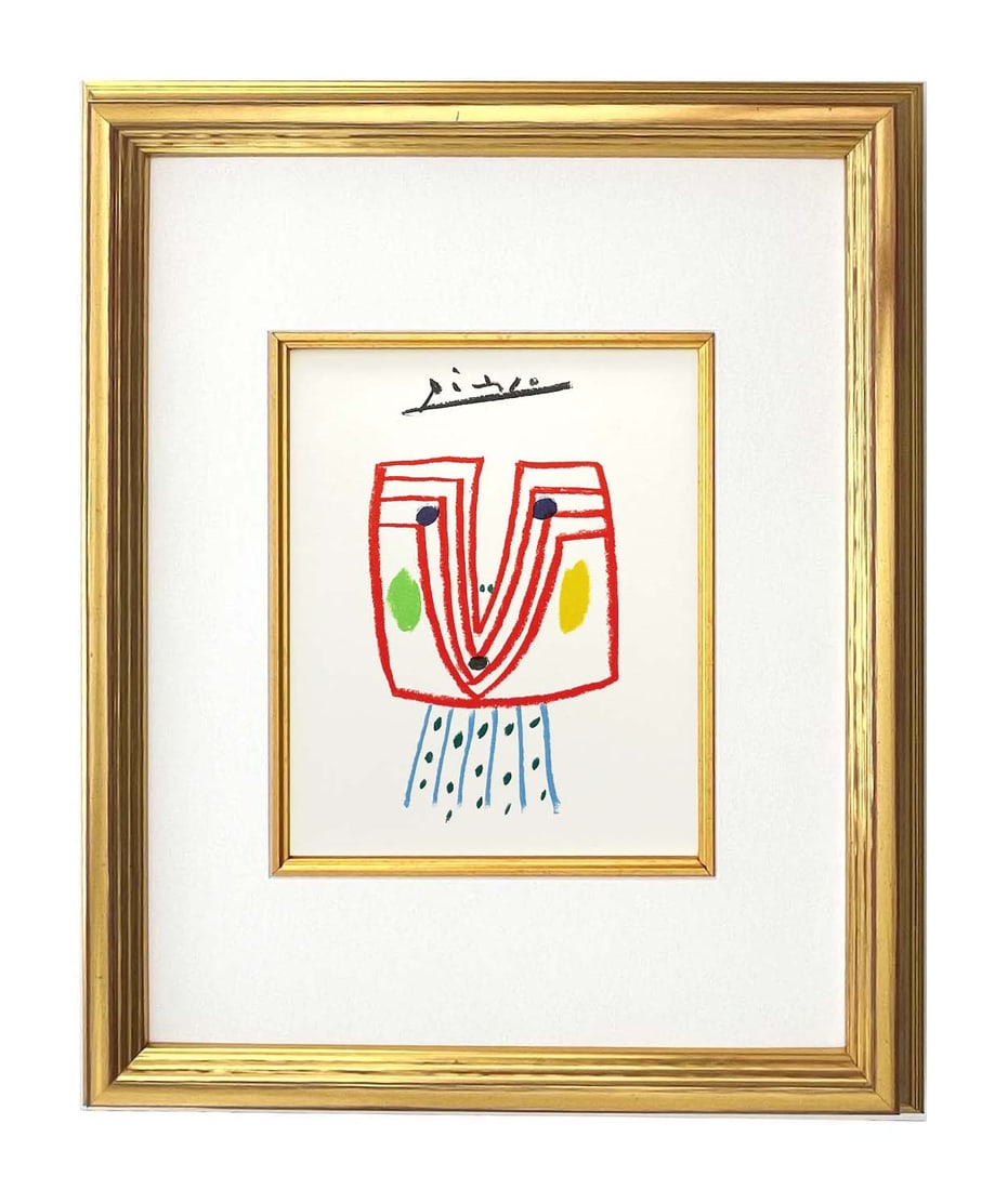 Picasso Lithograph 145 The lady Framed: Title: The lady Artist: Pablo Picasso Country: Spain Medium: Lithograph 145 Marks: Signed in plate, not numbered Paper Size: 13.70 x 9.50 inch Printed: 1968 on velum paper Provenance: Stories Without