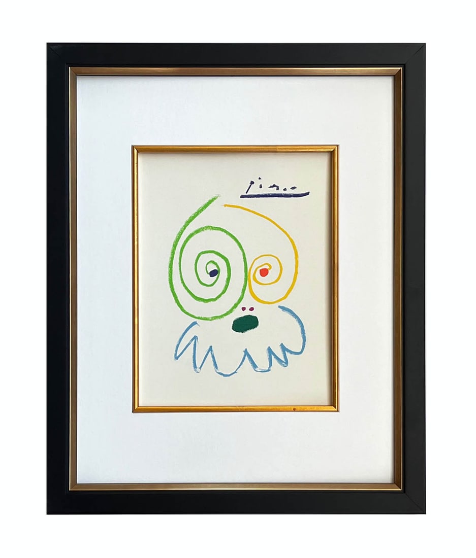 Picasso Lithograph 91 The Tired warrier 1968 framed: Title: The Tired Warrier Artist: Pablo Picasso Country: Spain Medium: Lithograph - 91 Marks: Signed in plate, not numbered Printed: 1968 on velum paper Provenance: Stories without Love 1968 Cond