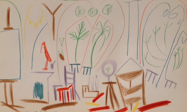 Picasso Sketchbook Carnet de la Californie Print # 1 dated 15/11/1955: Title: Untitled No 1 dated 15/11/1955 Artist: Pablo Picasso Country: Spain Medium: Offset print Marks: Not Signed Paper Size: 16.5 x10.5 inch Published: Edition Cercle D'Art France 1999 Provenan
