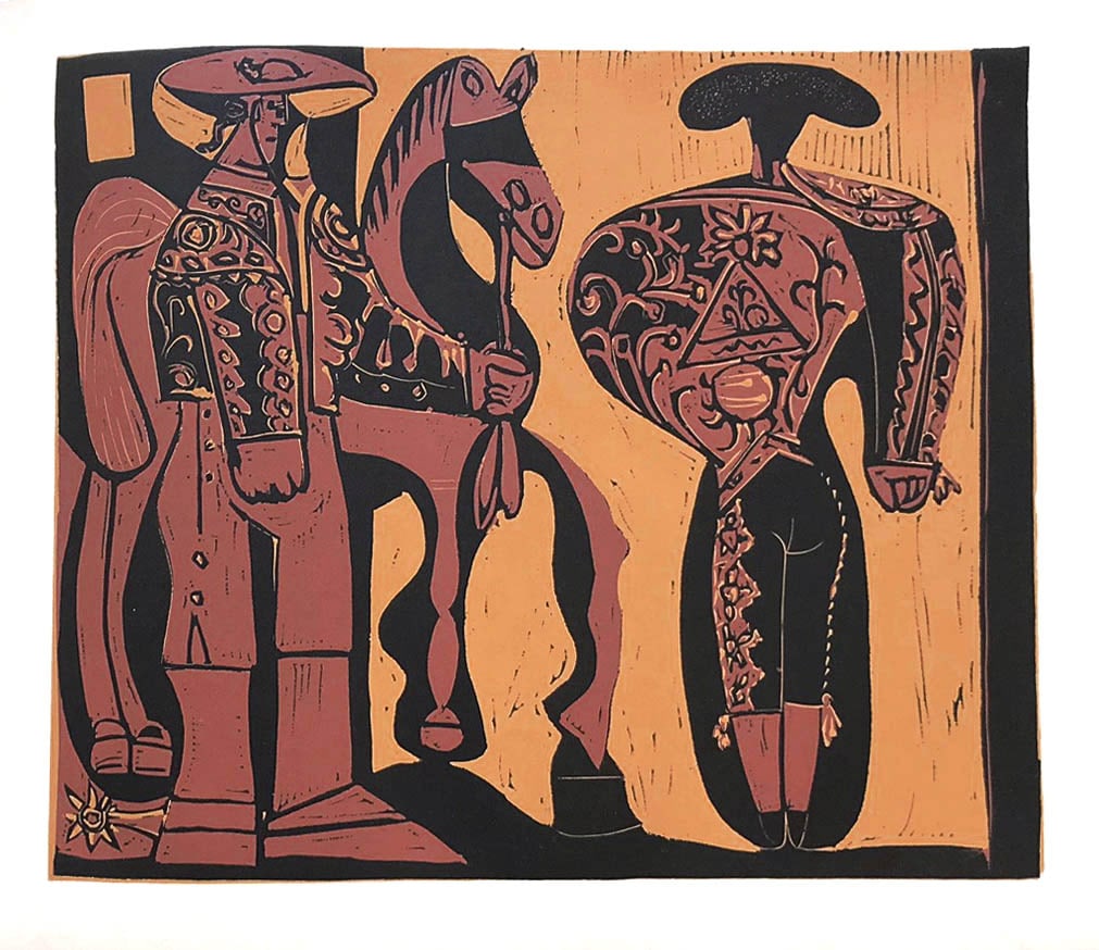 Pablo Picasso 3 Picador et Torero: Artist: Pablo Picasso Country: Spain Title: Picador et Torero Medium: Multichrome - 3 Marks: Not signed, not numbered Paper size 12.50 x 15 inch on heavy paper 350g Old Mill Bianco. Provenance: