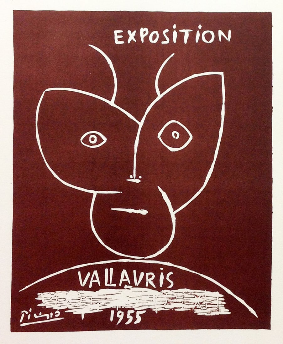 Picasso Lithograph 76 Expo Vallaris 1955 Mourlot: Title: Exposition Vallaris 1955 Artist: Pablo Picasso Country: Spain Medium: Lithograph - 76 Paper size: 12.50 X 9.50 inch Printed: 1959 by Mourlot Freres, France Provenance: Art in posters Book 1959