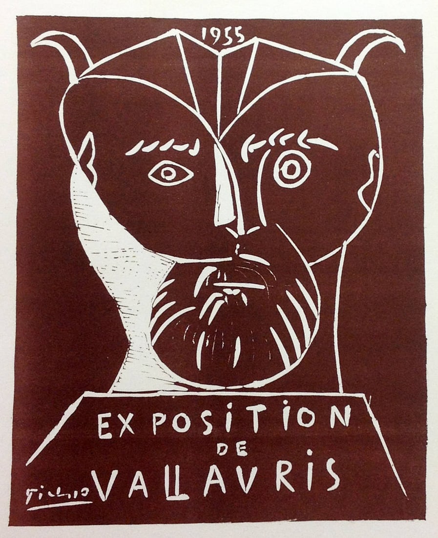 Picasso Lithograph 75 Expo Vallauris 1955: Title: Exposition de Vallauris 1955 Artist: Pablo Picasso Country: Spain Medium: Lithograph - 75 Paper size: 12.50 X 9.50 inch Printed: 1959 by Mourlot Freres, France Provenance: Art in posters Book 1