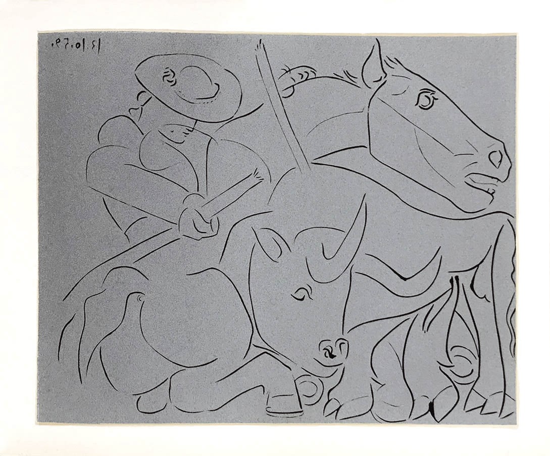 Picasso 18 La Pique Cassee: Artist: Pablo Picasso Country: Spain Title: La Pique Cassee Medium: Multichrome - 18 Marks: Not signed, not numbered Paper size 12.50 x 15 inch on heavy paper 350g Old Mill Bianco. Provenance: Picasso