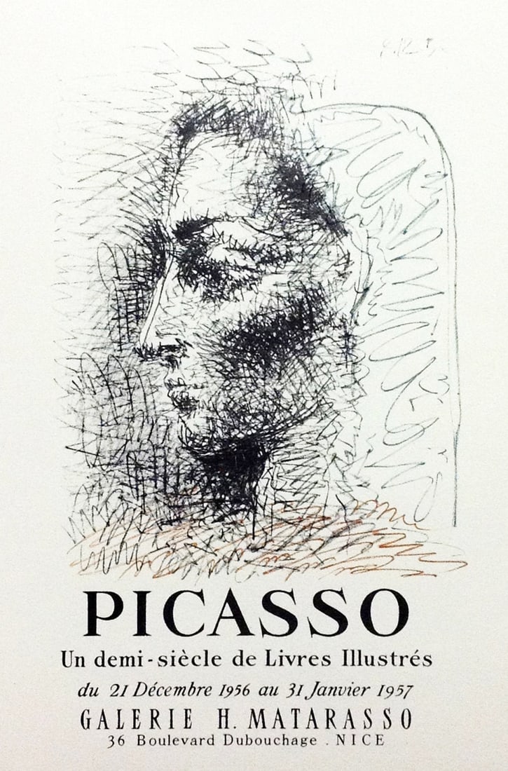 Picasso Lithograph 82 Half Siecle Livres Illustrees 1959: Title: Un-demi siecle de livres illustrees Artist: Pablo Picasso Country: Spain Medium: Lithograph - 82 Paper size: 12.50 X 9.50 inch Printed: 1959 by Mourlot Freres, France Provenance: Art in posters