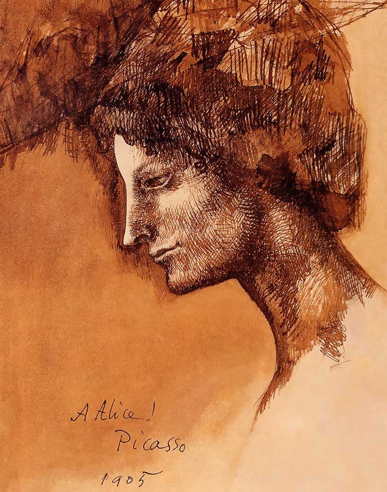 Picasso Portrait of Alice Derain Giclee Numbered Edition: Artist: Pablo Picasso Title: Portrait of Alice Derain Medium: Giclee Marks: L.E numbered Paper size: watercolor paper 19 x 13 inch Printed: 2002 by Fine Art Museum Condition: Fine - Pristine Cer
