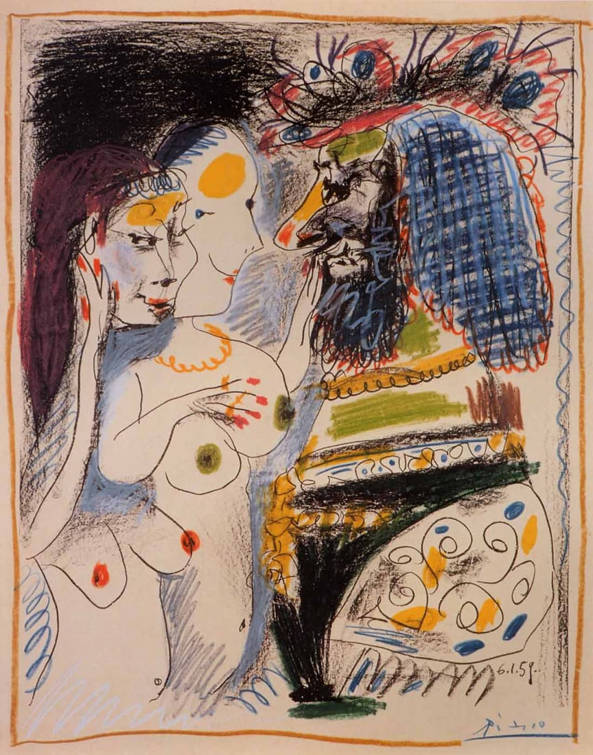 Picasso The old king Giclee Numbered Edition: Artist: Pablo Picasso Title: The old king Medium: Giclee Marks: L.E numbered Paper size: watercolor paper 19 x 13 inch Printed: 2002 by Fine Art Museum Condition: Fine - Pristine Certificate of Auth