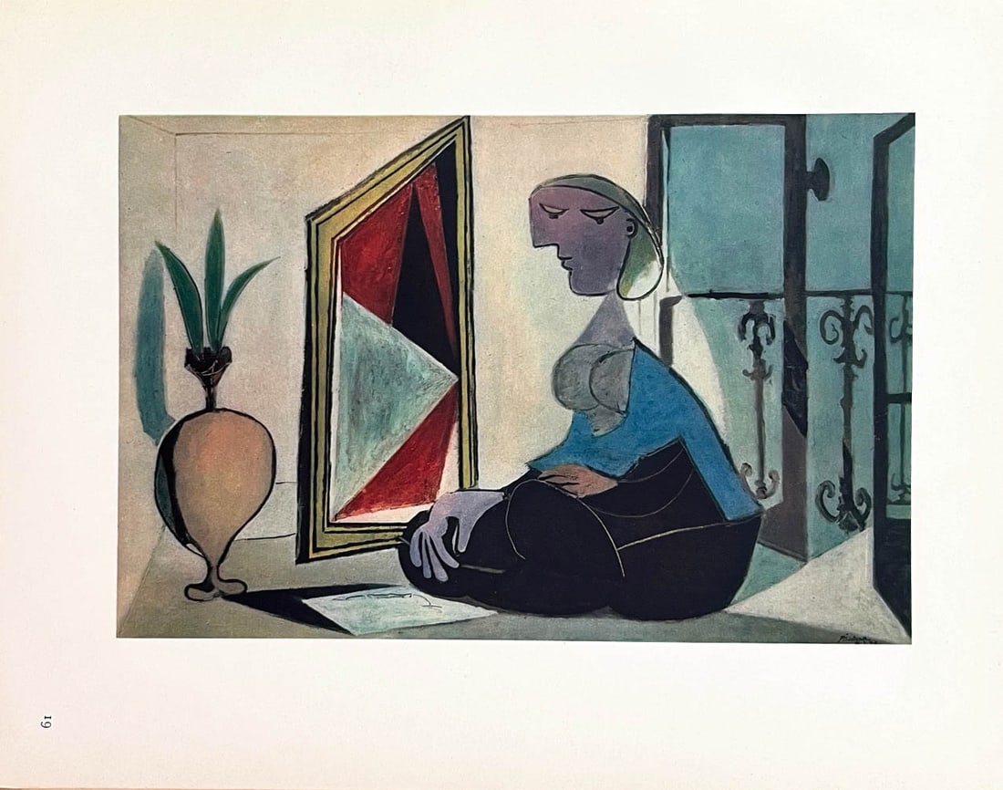Picasso HelioGravure 19 Femme au Miroir 1946: Artist: Pablo Picasso Title: Femme au Miroir Medium: Heliogravure 19 Marks: Signed in plate, not numbered Paper Size: 10.50 x 8.50 inch Printed: 1946 on vellum paper in France Provenance: Picasso 1946
