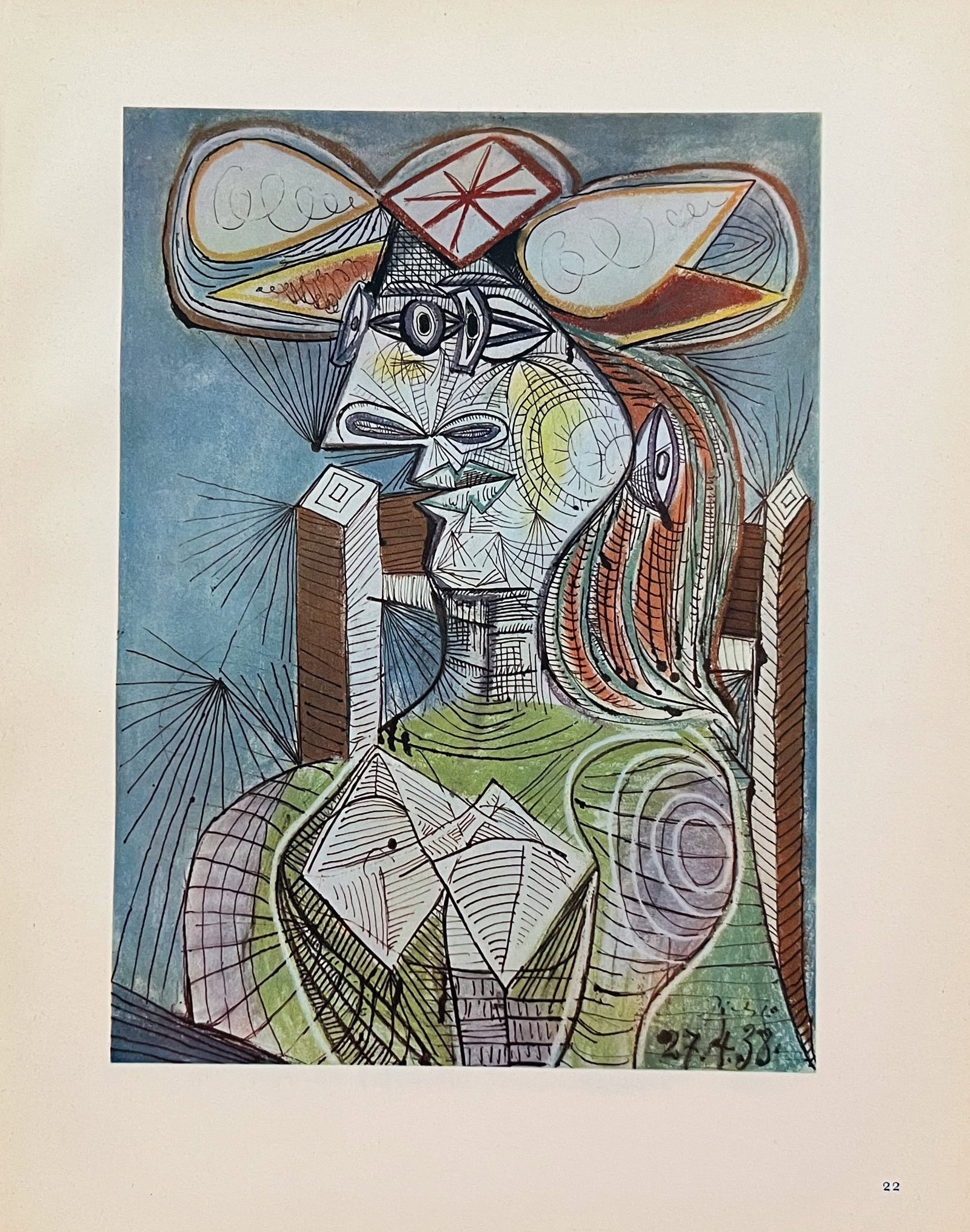 Picasso Heliogravure 22 Figure 1946: Artist: Pablo Picasso Title: Figure Medium: Heliogravure 22 Marks: Not signed, not numbered Paper Size: 10.50 x 8.50 inch Printed: 1946 on vellum paper in France Provenance: Picasso 1946 Paris C