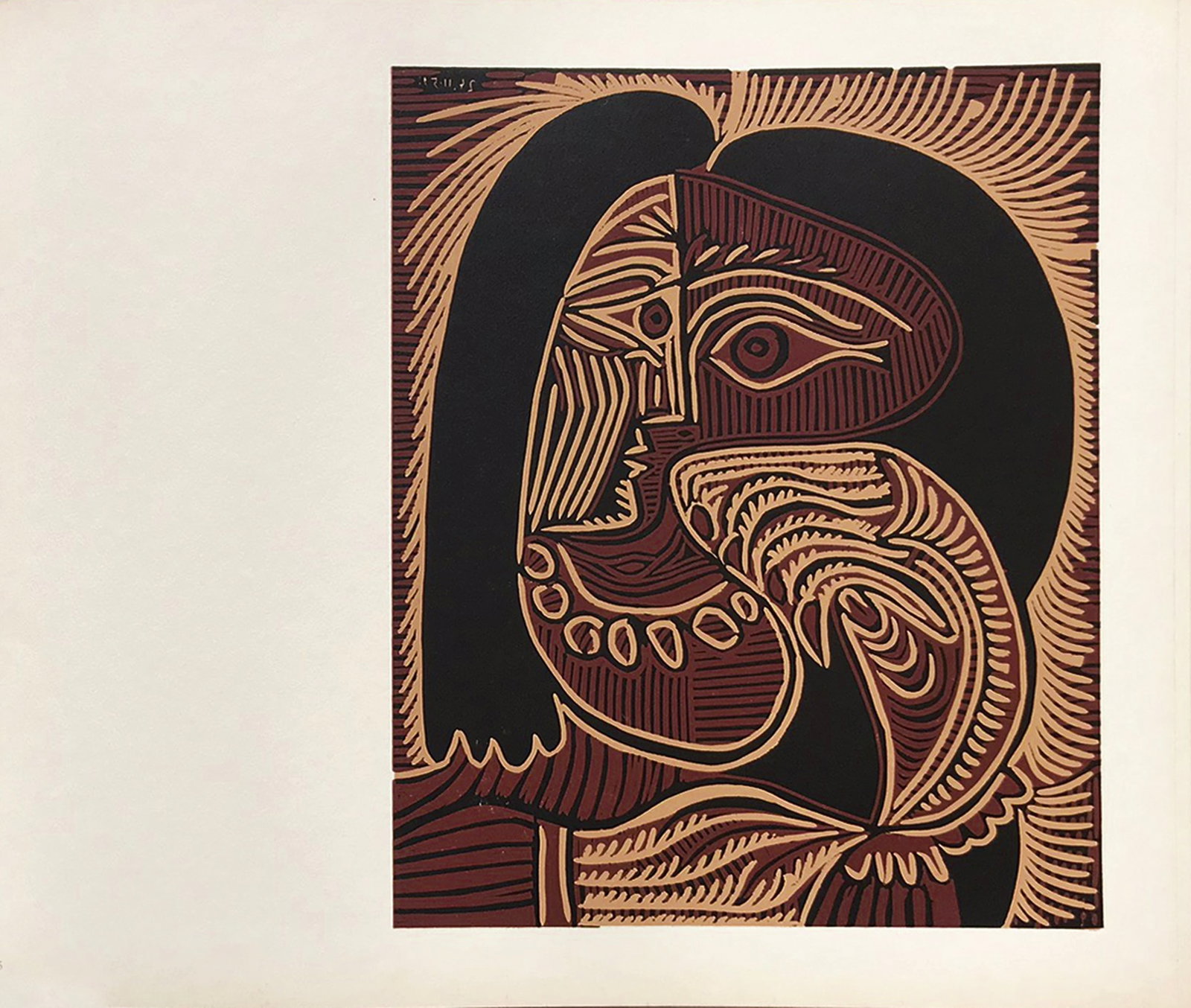 Picasso 25 Femme au Collier: Artist: Pablo Picasso Country: Spain Title: Femme au Collier Medium: Multichrome - 25 Marks: Not signed, not numbered Paper size 12.50 x 15 inch on heavy paper 350g Old Mill Bianco. Provenance: Picass