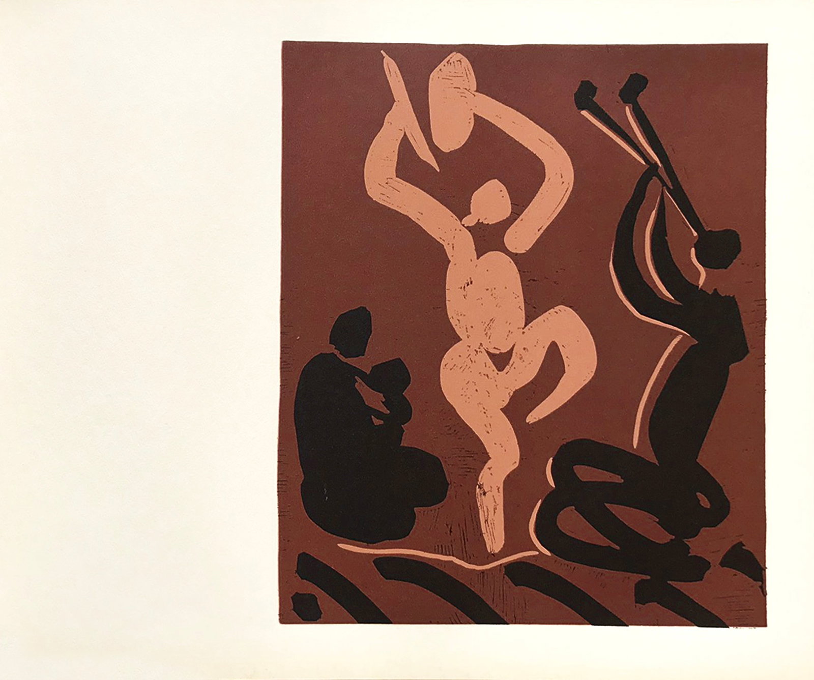 Picasso 26 Mere Danseuse et Musicien: Artist: Pablo Picasso Country: Spain Title: Mere Danseuse et Musicien Medium: Multichrome - 26 Marks: Not signed, not numbered Paper size 12.50 x 15 inch on heavy paper 350g Old Mill Bianco. Provenanc