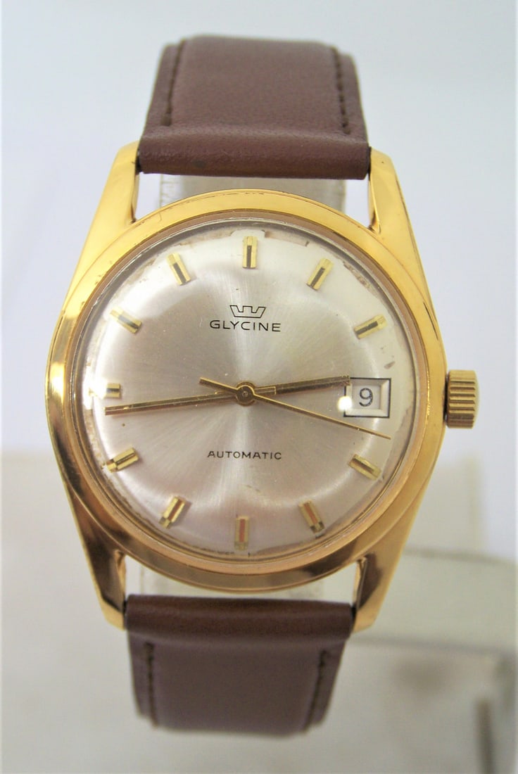 Vintage Gold Swiss GLYCINE 17J Automatic Watch 1960s Cal 2472* EXLNT* SERVICED: Vintage Gold Swiss GLYCINE 17J Automatic Watch 1960s Cal 2472* EXLNT* SERVICED? Great present for yourself or someone you love as well as for vintage collectors or enthusiasts! * Base metal case in