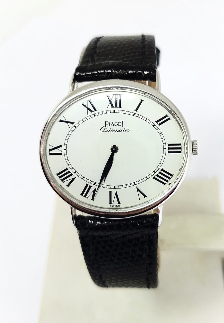 Mens 18k White Gold PIAGET Automatic Watch Ref 12502 Cal 12PC* SERVICED* RARE (1 of 11)