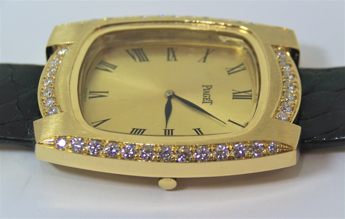 Solid 18k PIAGET Unisex Winding Watch with 1.76 ct Diamonds Ref 9741 Cal 9P2 EXLNT - 11