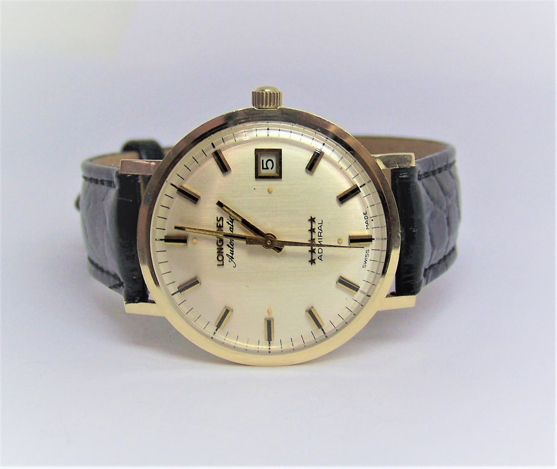 Vintage 14k LONGINES 5 Star Admiral Automatic DATE Watch 1970s Cal.2784* EXLNT (1 of 15)