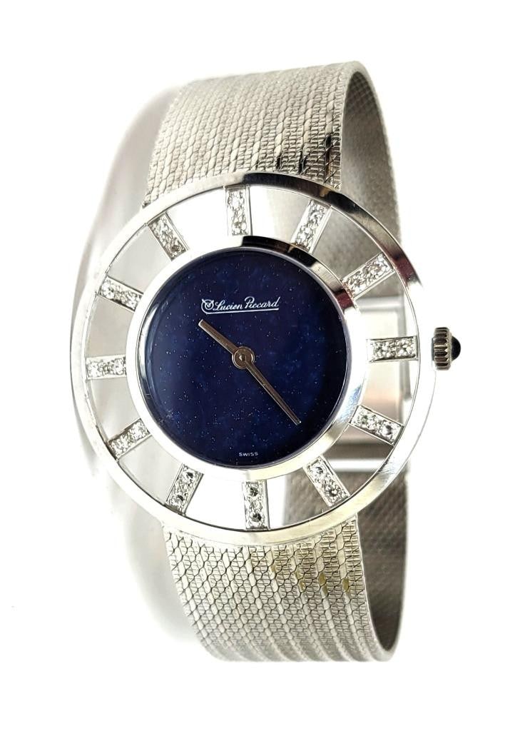 Vintage 14k White Gold LUCIEN PICCARD Ladies Winding Watch with Diamonds* EXLNT (1 of 17)