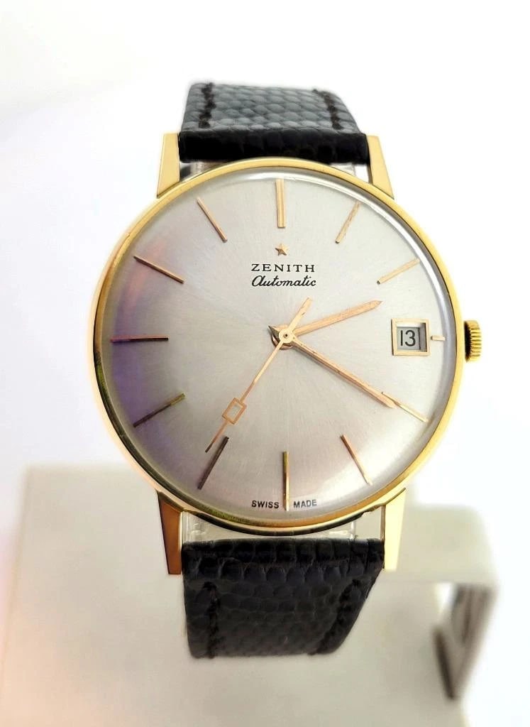 Vintage 18k Rose Gold ZENITH Automatic Watch Cal 2542PC c.1960s* EXLNT SERVICED: Great present for yourself or someone you love as well as for vintage collectors or enthusiasts! * Solid 18k rose gold case & back in shiny finish * Back with inner markings: Zenith, Swiss made, 18k, 