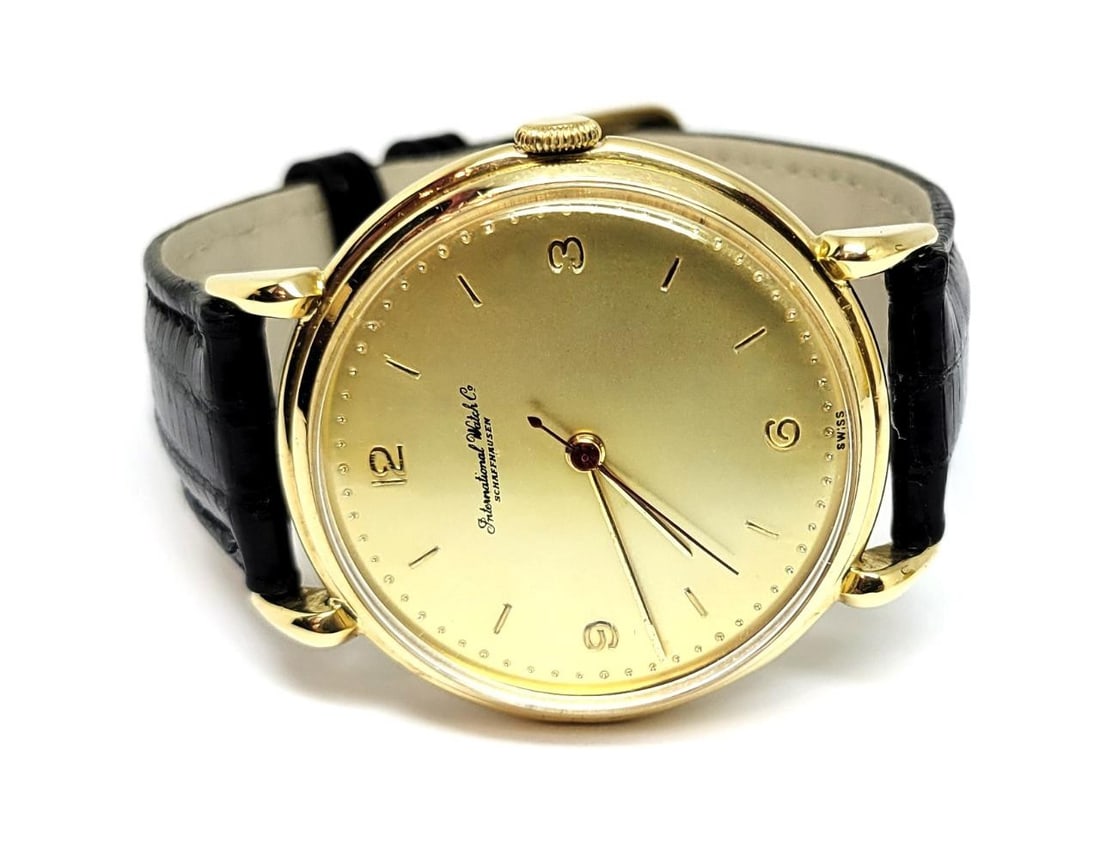 Vintage 18k Yellow Gold IWC SHAFFHAUSEN Winding Watch 1950s Cal 89* CLAWS Logs - 3