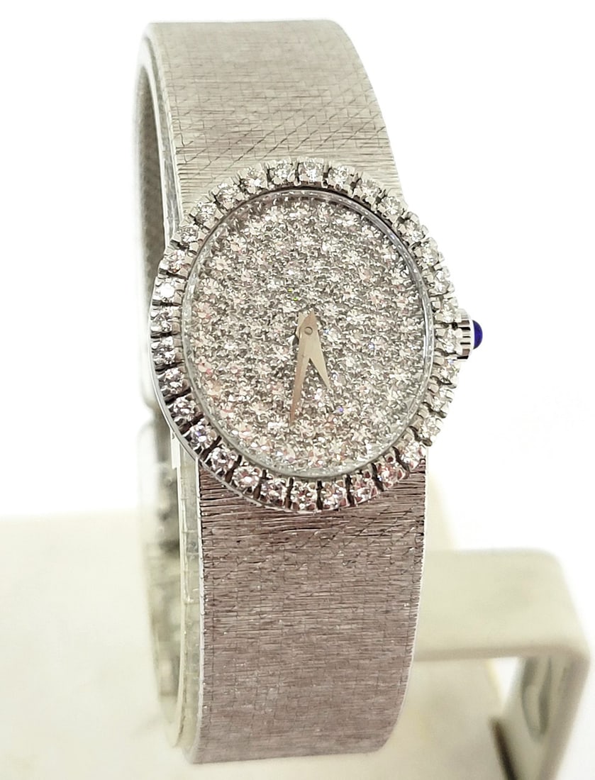 Solid 18k White Gold BAUME & MERCIER Ladies Dress Watch w/Diamonds Ref 38234 9 (1 of 14)