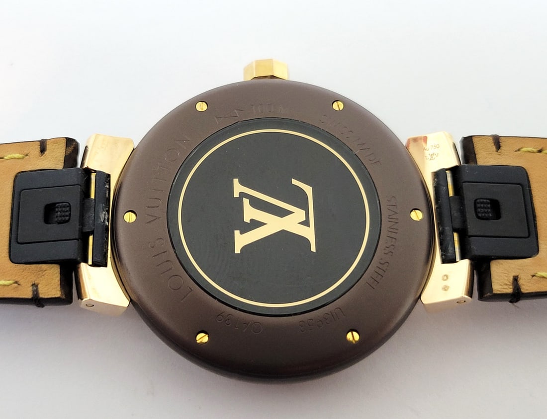 LOUIS VUITTON Watch TAMBOUR GM 38MM QA139 Quartz S/Steel PVD & 18k Rose Gold - 10