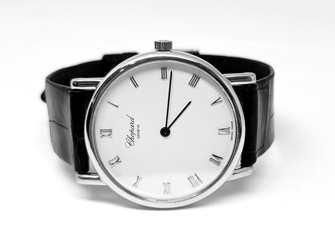 Vintage Solid 18k White Gold CHOPARD Men's 33.5 mm Quartz Watch 16/3225* EXLNT - 3