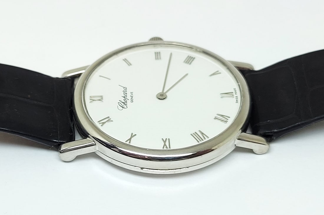 Vintage Solid 18k White Gold CHOPARD Men's 33.5 mm Quartz Watch 16/3225* EXLNT - 8