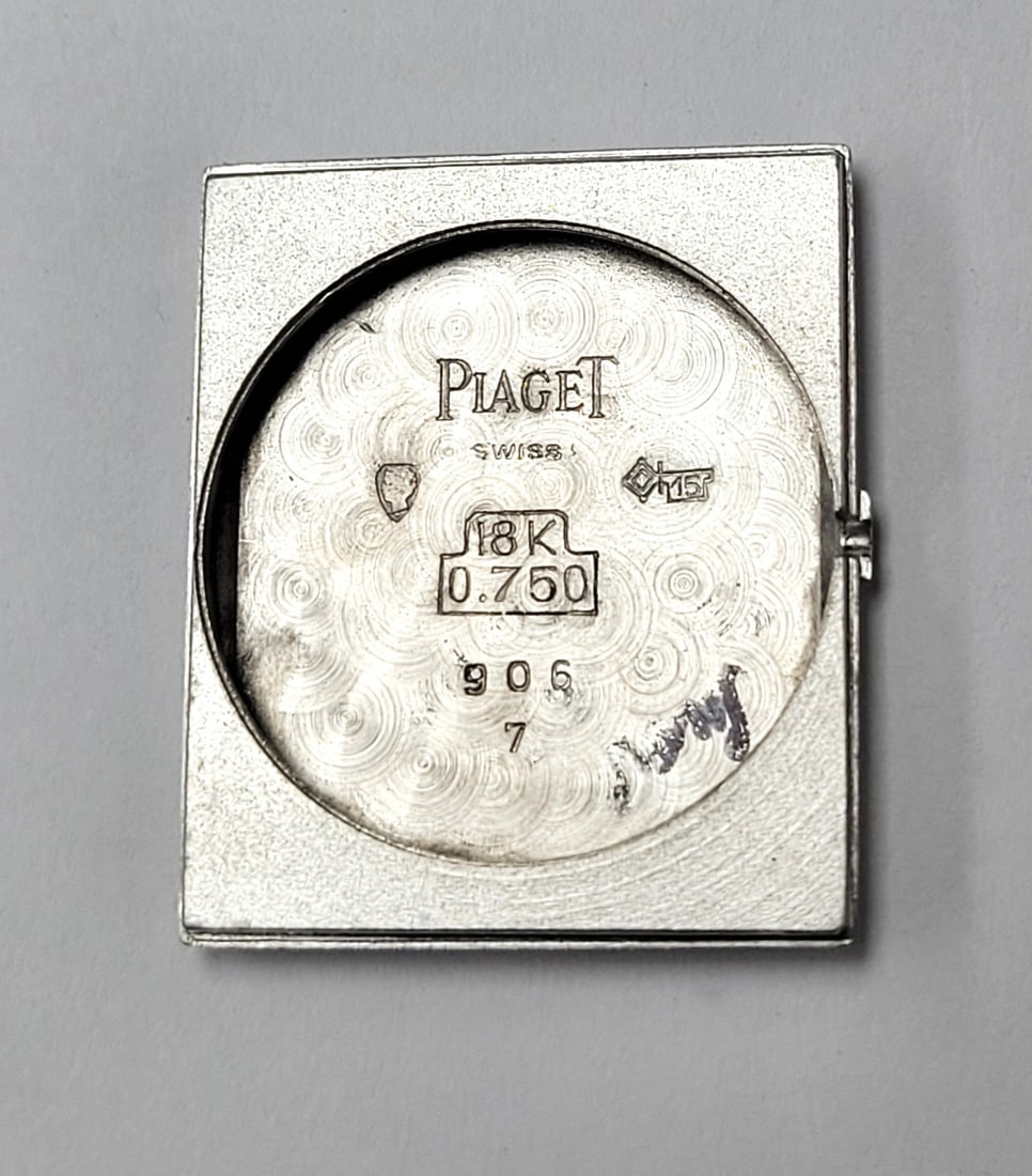 Solid 18k White PIAGET Unisex Watch Ref 906 with Original 18k Whie Gold Buckle - 11