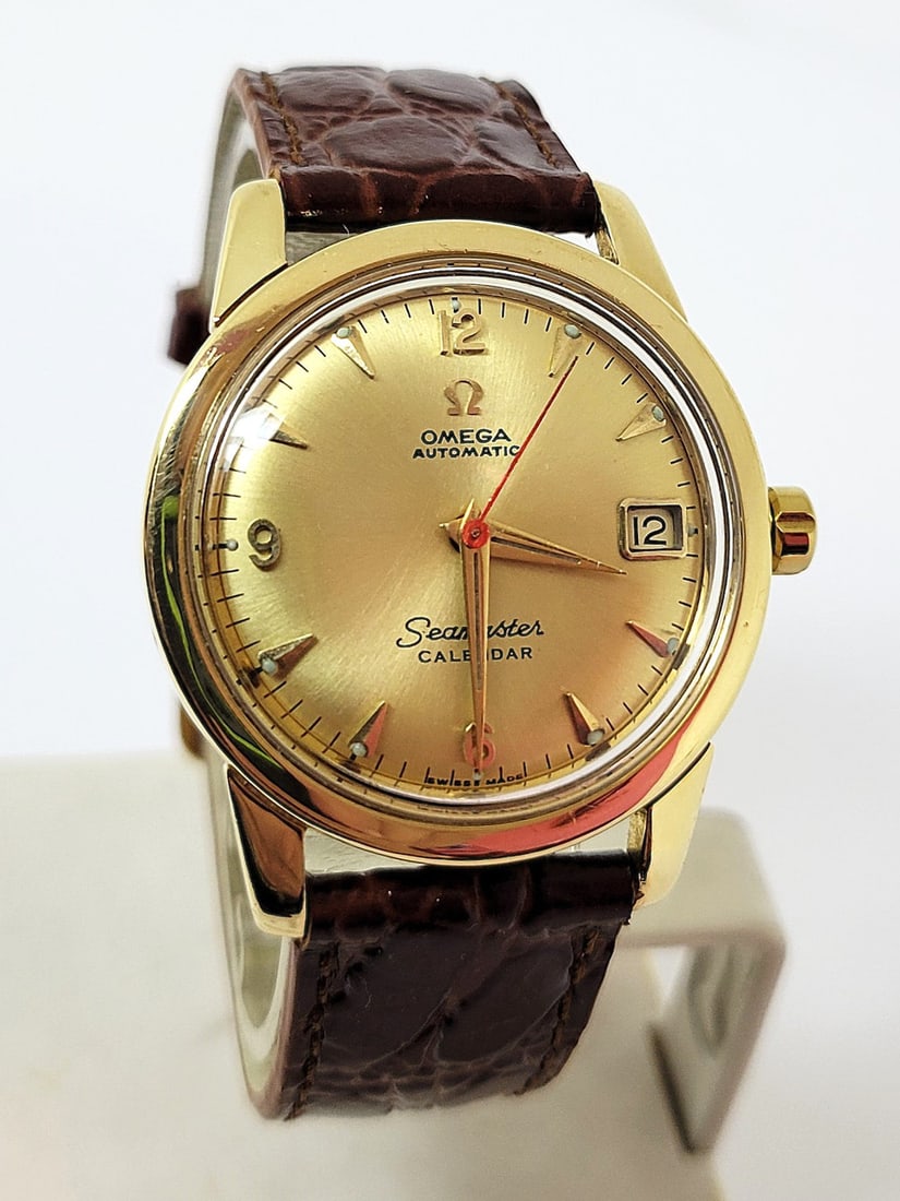 Vintage 18k OMEGA SEAMASTER CALENDAR Automatic Watch Cal 503* 2849 SC EXLNT RARE (1 of 13)