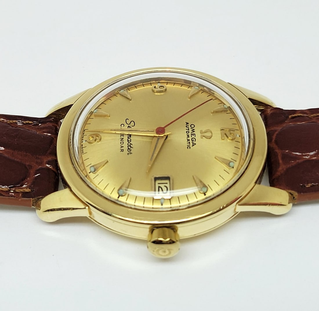 Vintage 18k OMEGA SEAMASTER CALENDAR Automatic Watch Cal 503* 2849 SC EXLNT RARE - 8