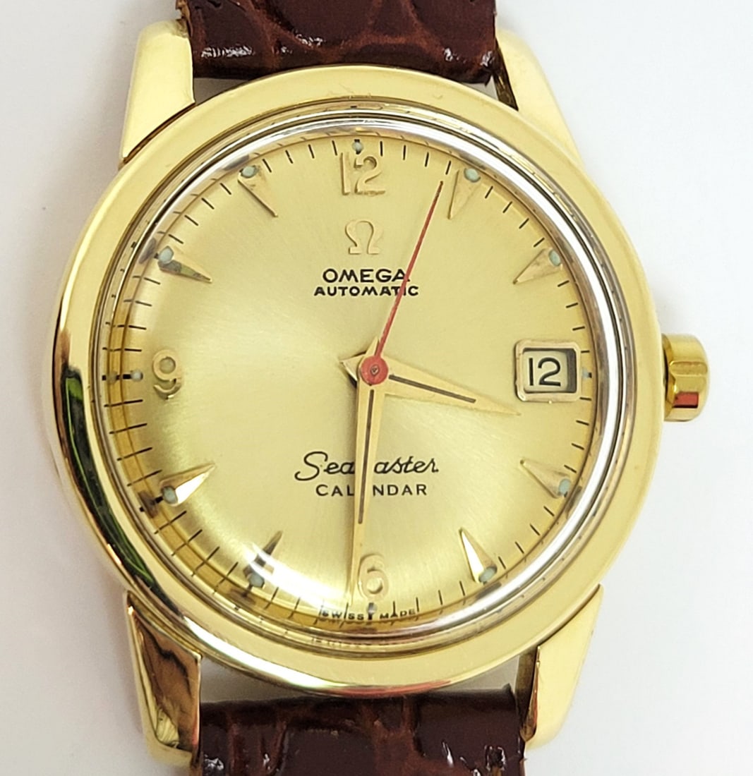 Vintage 18k OMEGA SEAMASTER CALENDAR Automatic Watch Cal 503* 2849 SC EXLNT RARE - 9