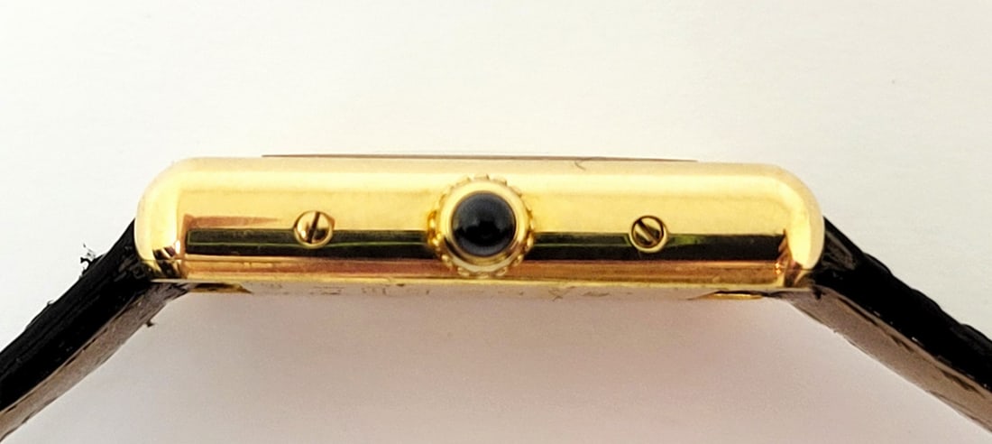 Solid 18k CARTIER TANK LOUIS Ladies Quartz Watch 22 mm Ref 2442 Original Box - 7