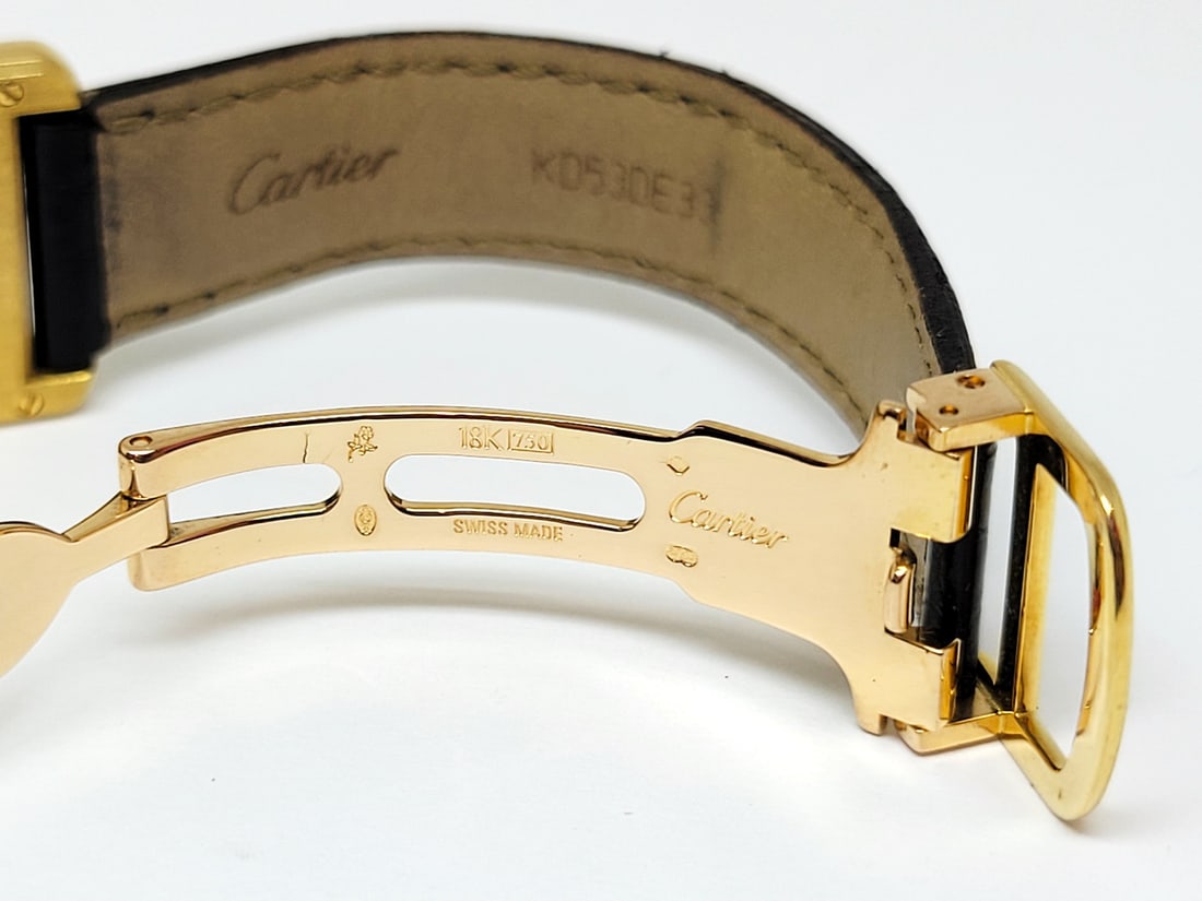 Solid 18k CARTIER TANK LOUIS Ladies Quartz Watch 22 mm Ref 2442 Original Box - 8
