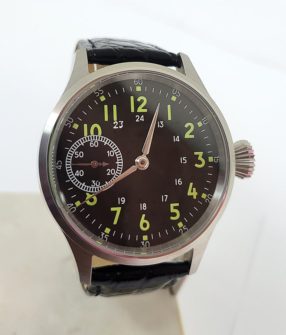 Mens S/Steel High Grade HAMILTON Winding Watch Cal 917 Re-Cased* Black DIAL - 2