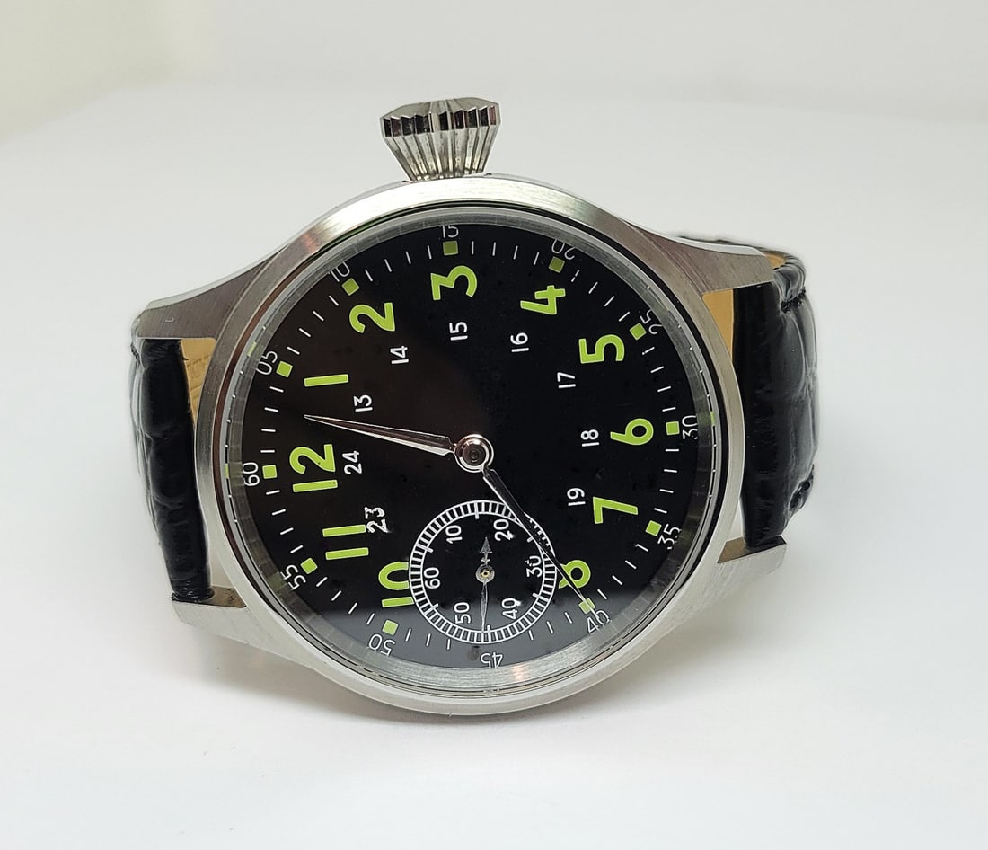 Mens S/Steel High Grade HAMILTON Winding Watch Cal 917 Re-Cased* Black DIAL - 3
