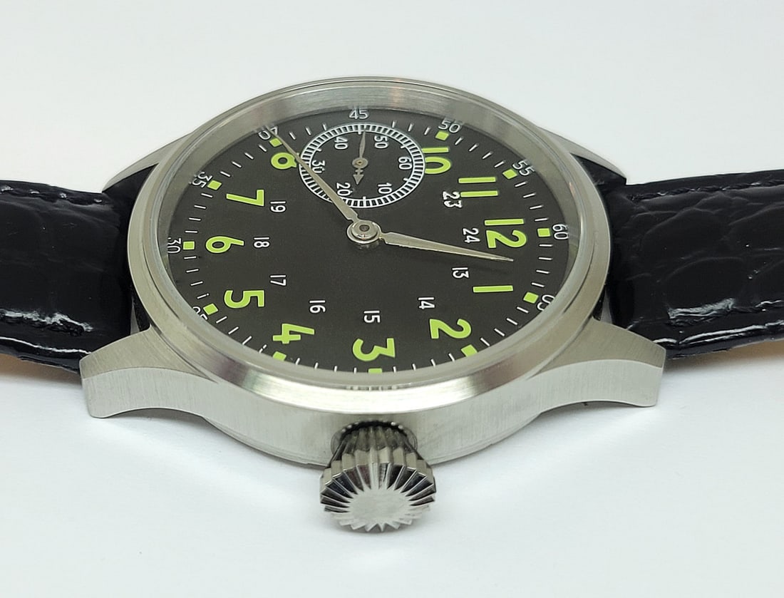 Mens S/Steel High Grade HAMILTON Winding Watch Cal 917 Re-Cased* Black DIAL - 7