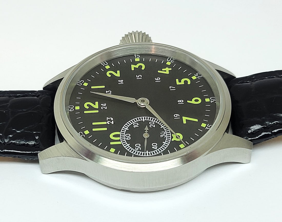 Mens S/Steel High Grade HAMILTON Winding Watch Cal 917 Re-Cased* Black DIAL - 8
