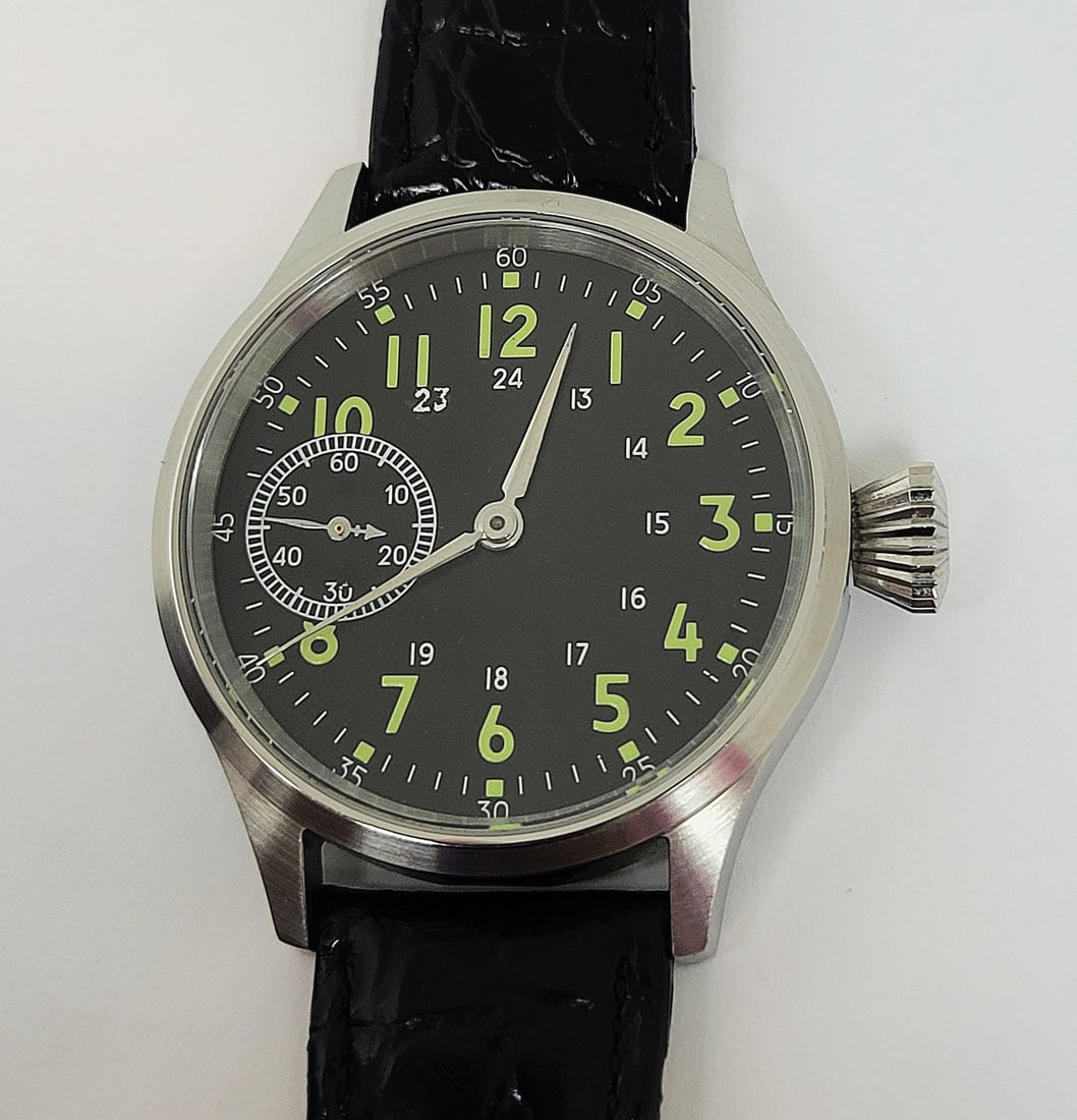 Mens S/Steel High Grade HAMILTON Winding Watch Cal 917 Re-Cased* Black DIAL - 9