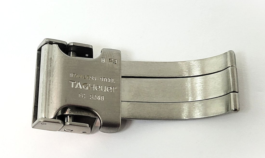 Original S/Steel TAG HEUER FC5048 Deployment Buckle for 18 mm Band - 2