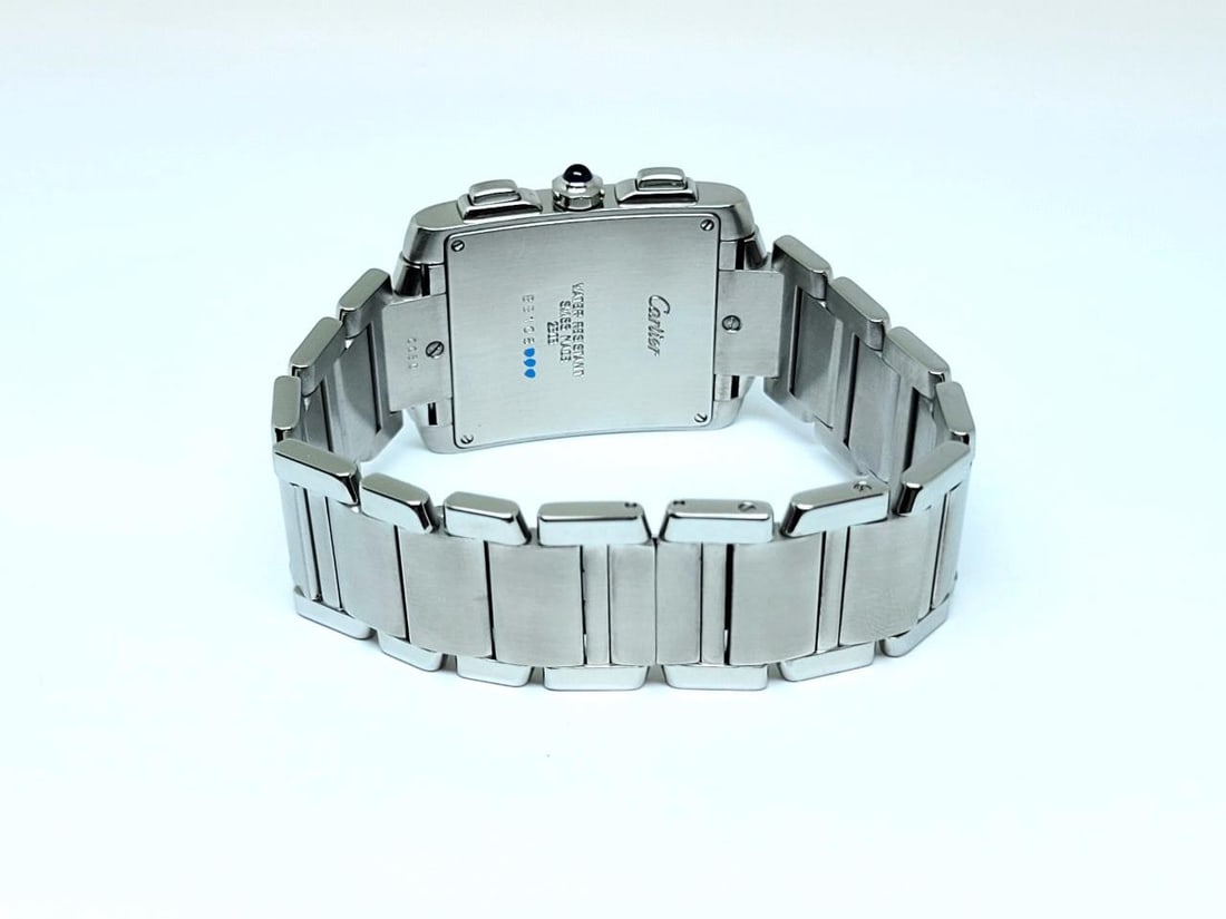 S/Steel CARTIER TANK/Francaise Chronoflex Chronograph Watch 2303* EXLNT - 5