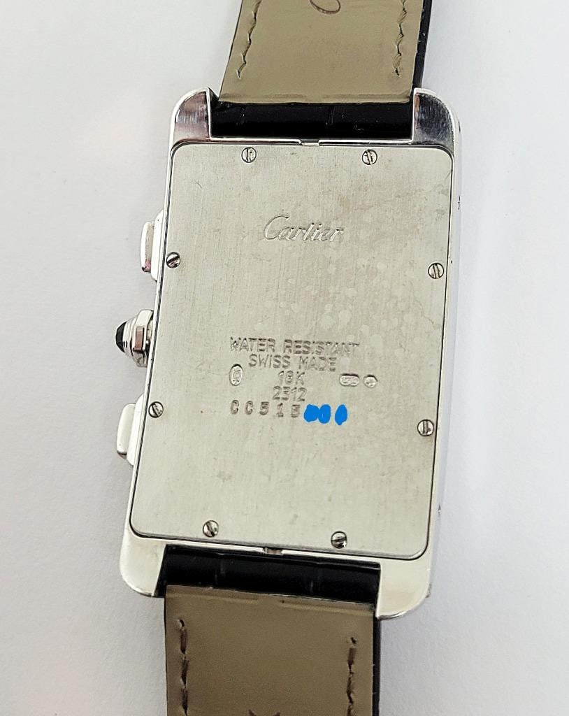 Solid 18k CARTIER Tank Americaine Chronograph Quartz Mens Watch Ref 2312 45 MM - 10
