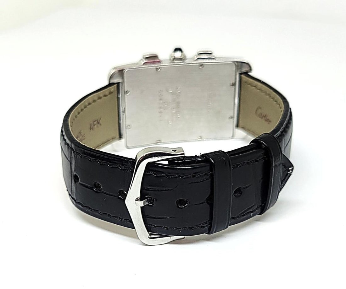Solid 18k CARTIER Tank Americaine Chronograph Quartz Mens Watch Ref 2312 45 MM - 4