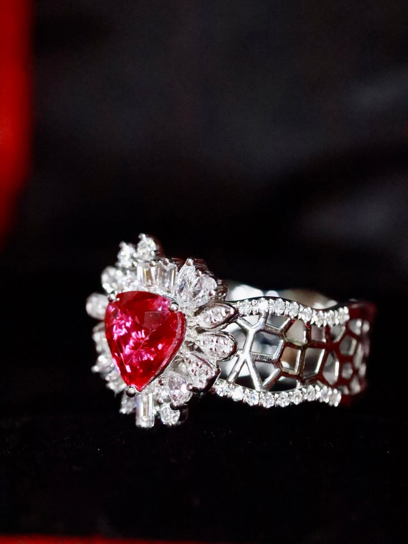 PT950 Natural Unheated Ruby Ring - 2