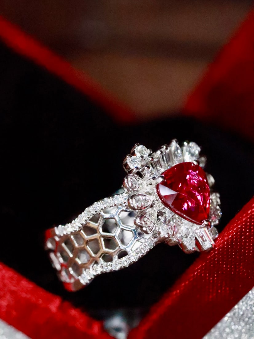 PT950 Natural Unheated Ruby Ring - 3