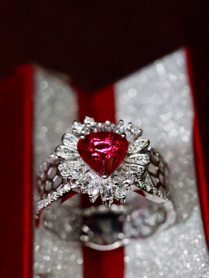 PT950 Natural Unheated Ruby Ring - 4