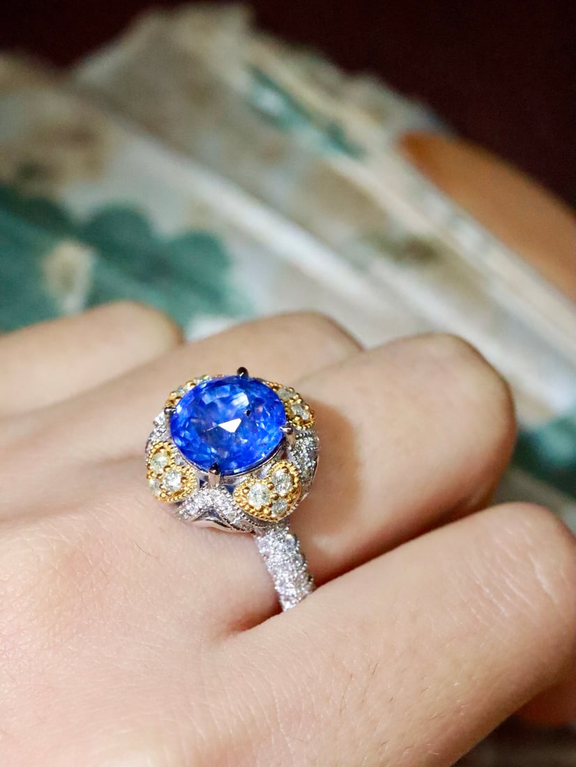 18K Natural Sapphire Ring - 5