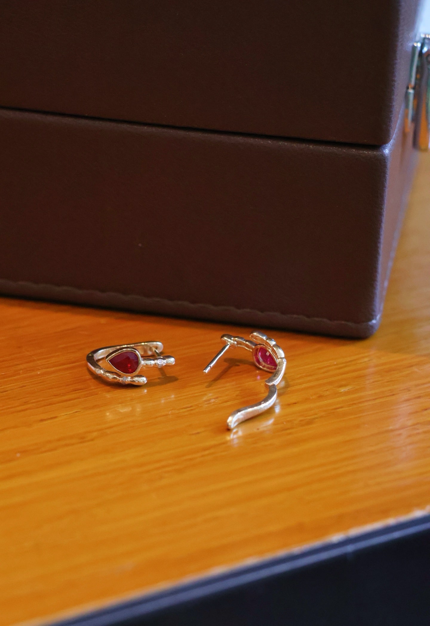 18K Natural Ruby Earrings - 3