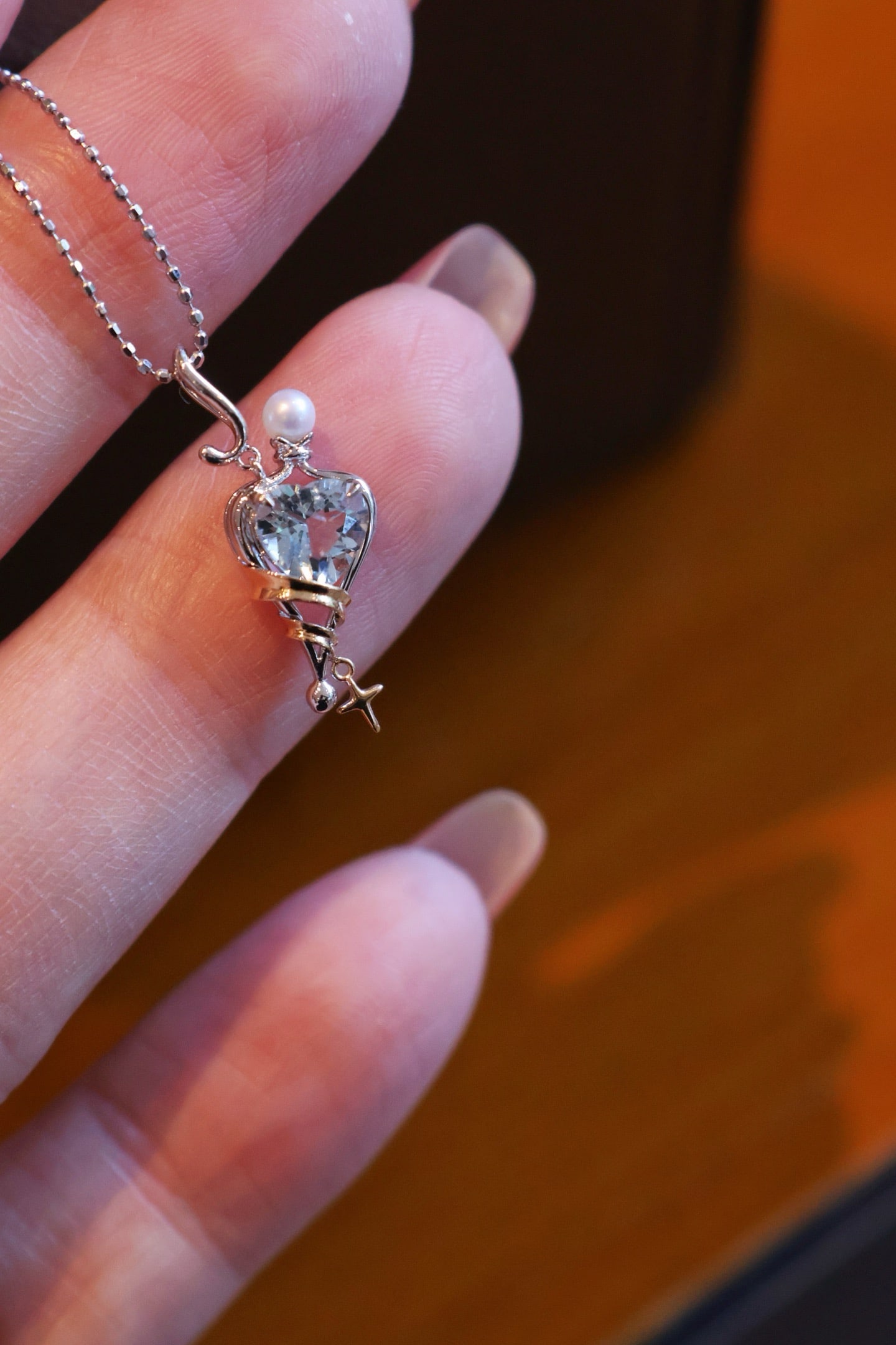 18K Natural Aquamarine Pendant - 3
