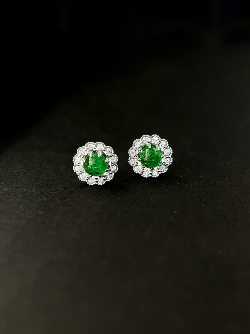 18K Natural Emerald Earrings (1 of 6)