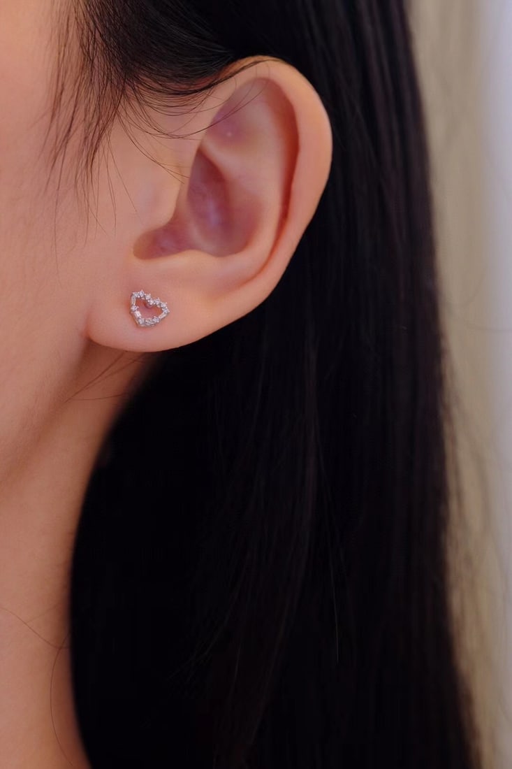 18K Natural Diamond Earrings - 6